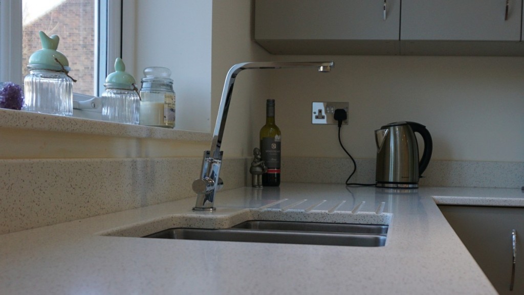 Completed works - Undermount sink & tap closeup