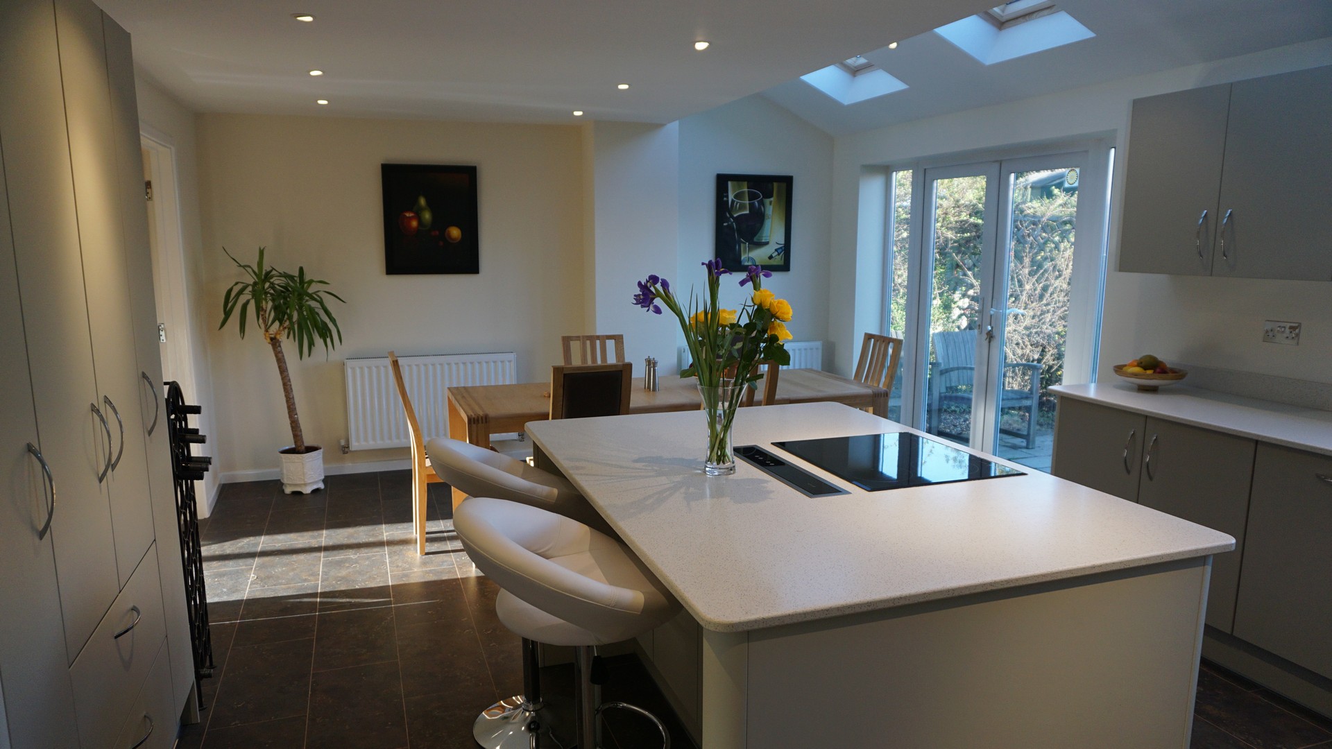 Completed works - view over island towards dining area